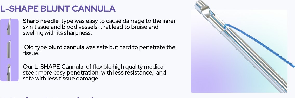 L-shape blunt cannula
